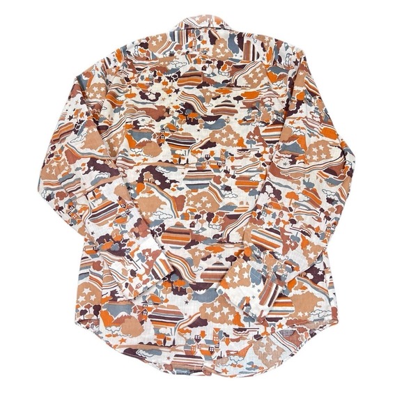 1970s RARE MOD Novelty Mac Shapely 15 1/2 Button Up Dress shirt Groovy Disco - Picture 2 of 11